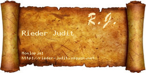 Rieder Judit névjegykártya